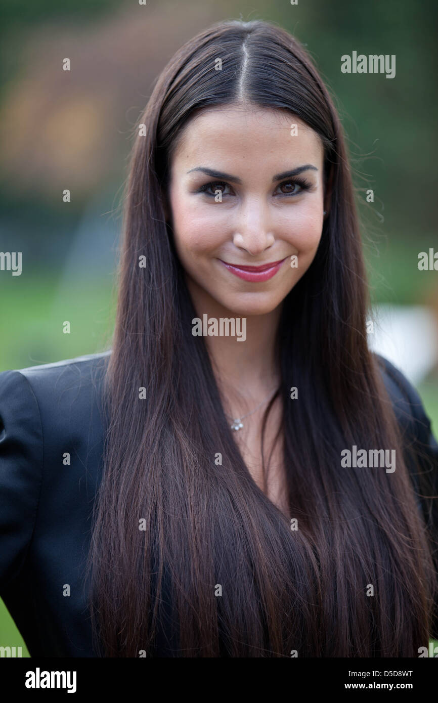 Sila Sahin at a photocall on the set of RTL TV action series 'Alarm fuer Cobra  – Die Autobahnpolizei' in Hahnwald. Cologne, Stock Photo
