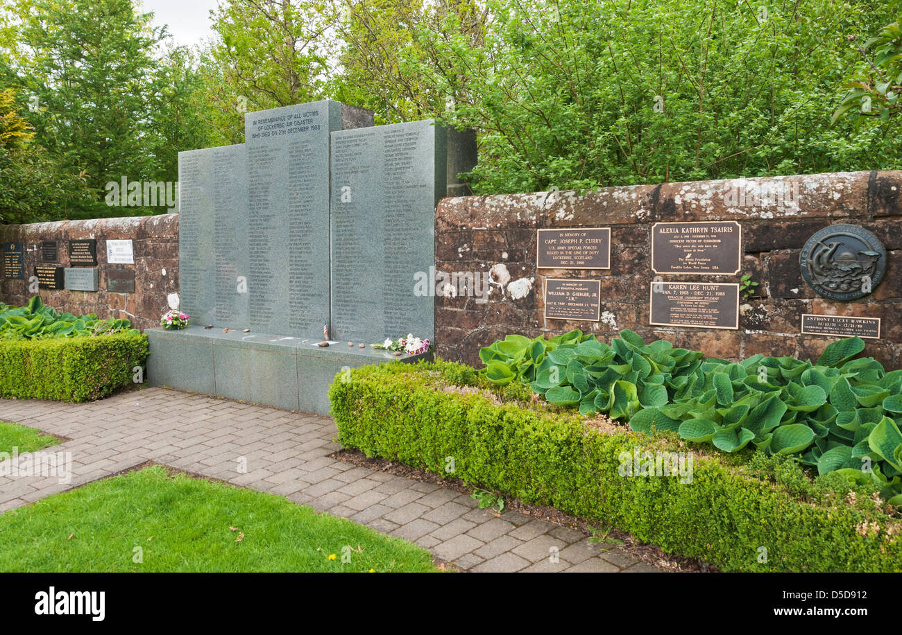 Scotland, Lockerbie, Garden of Rememberance to victims of 1988 air disaster, the terrorist bombing of Pan Am Flight 103 Stock Photo