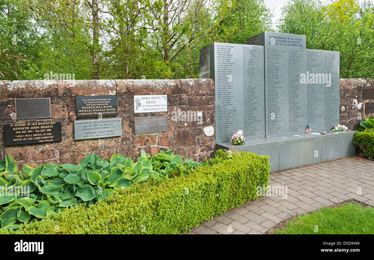 Scotland, Lockerbie, Garden of Rememberance to victims of 1988 air disaster, the terrorist bombing of Pan Am Flight 103 Stock Photo