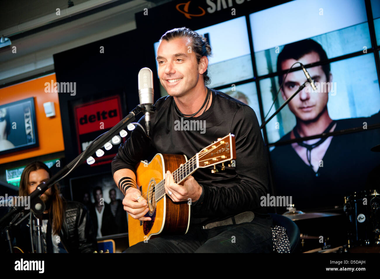 Gavin Rossdale of the band Bush performing live at an in store concert