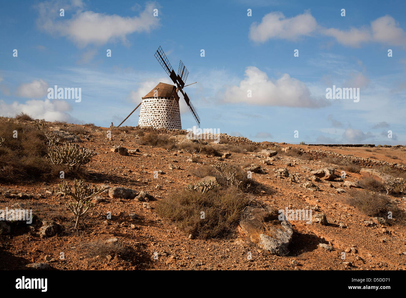 La Oliva, Spain, windmill on the Canary Island of Fuerteventura Stock Photo