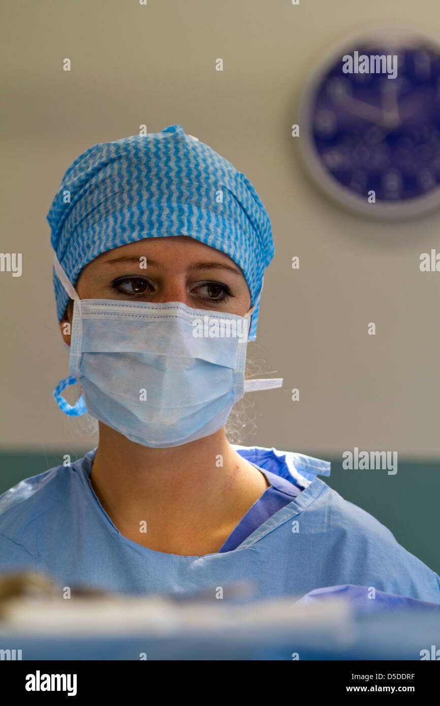 A nurse in a operating theatre Stock Photo Alamy
