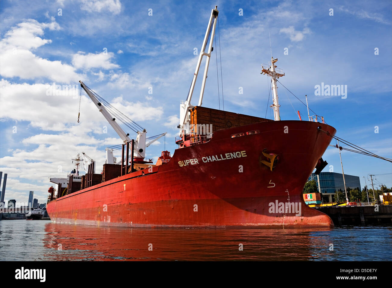 Melbourne Australia / A bulk ship carrier dockside in the Port of