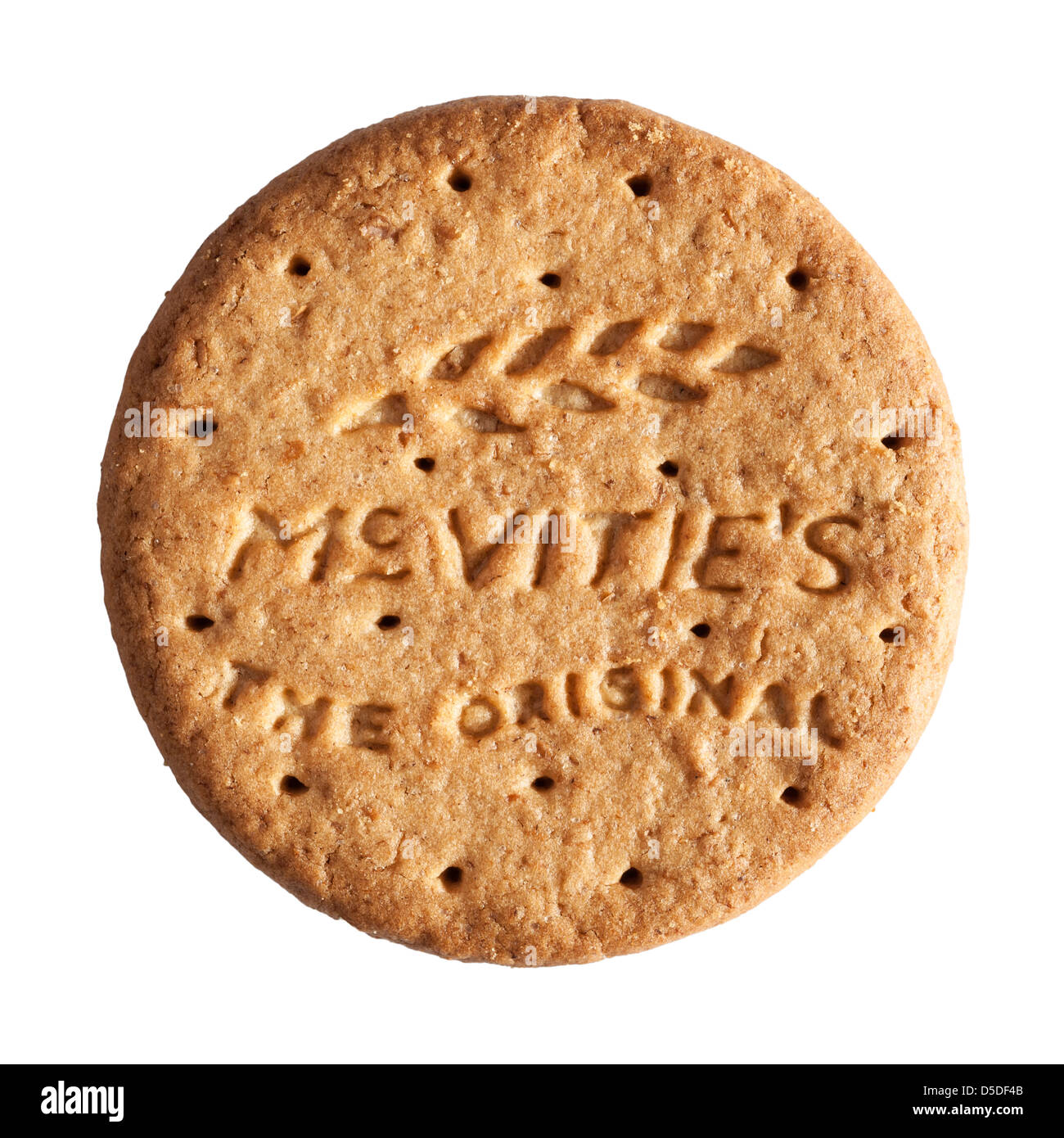 A Mcvitie's original digestive biscuit on a white background Stock Photo