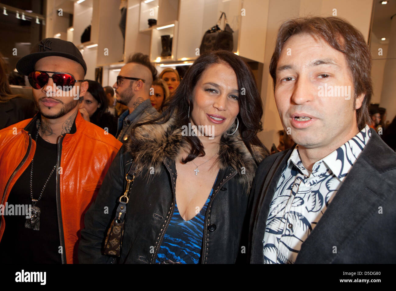 Timati, Tanja Nigge, Heinz Harald Frentzen at the grand opening of ...