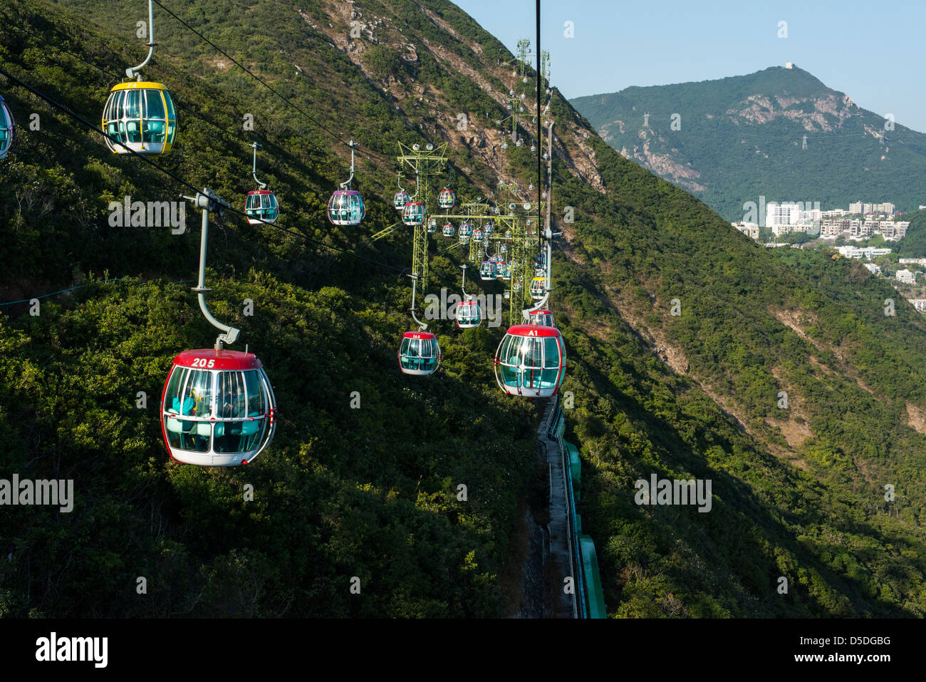 Cable cars in Ocean Park in Hong Kong Stock Photo - Alamy