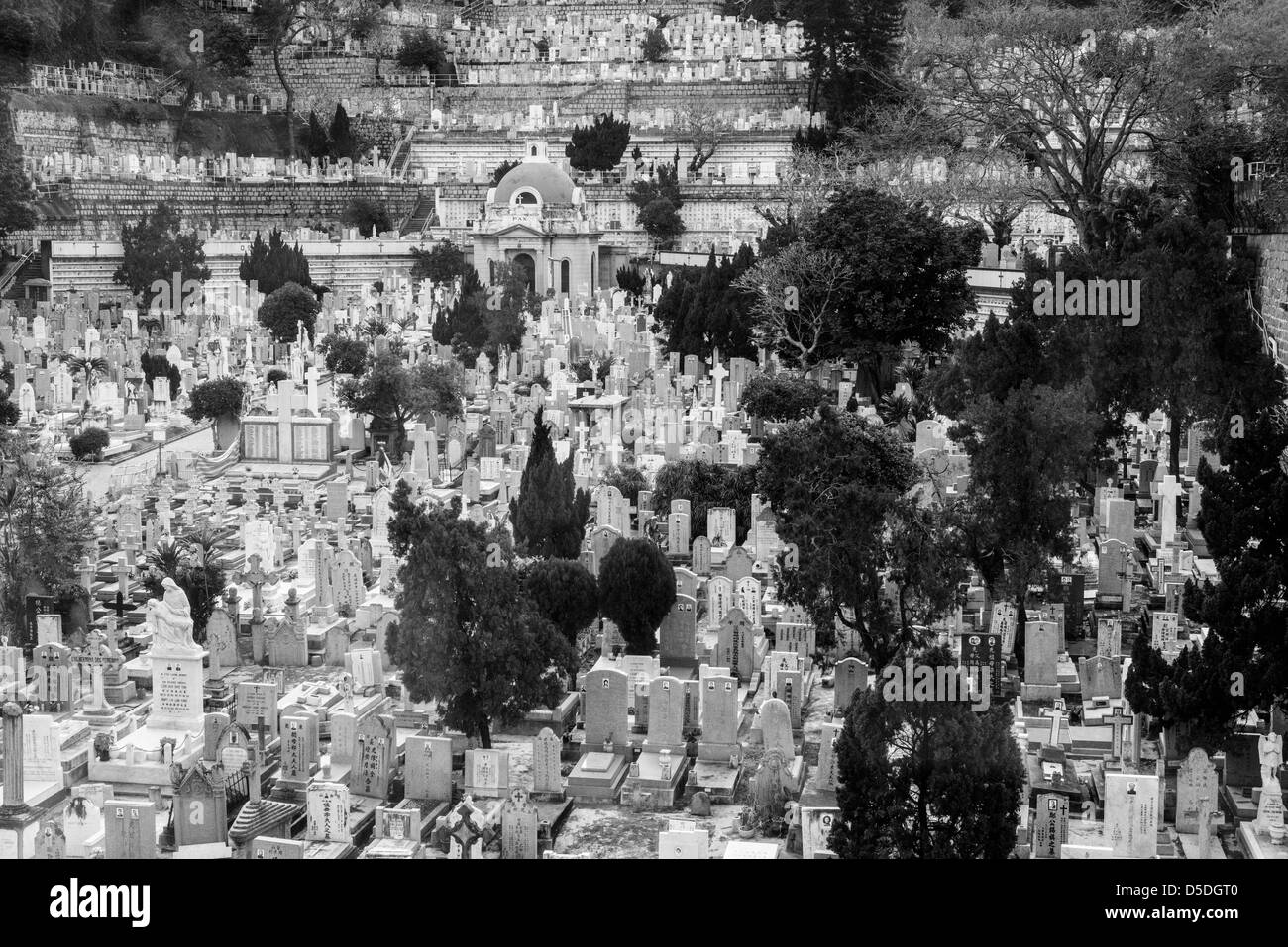 One of many large cemeteries in Hong Kong Stock Photo