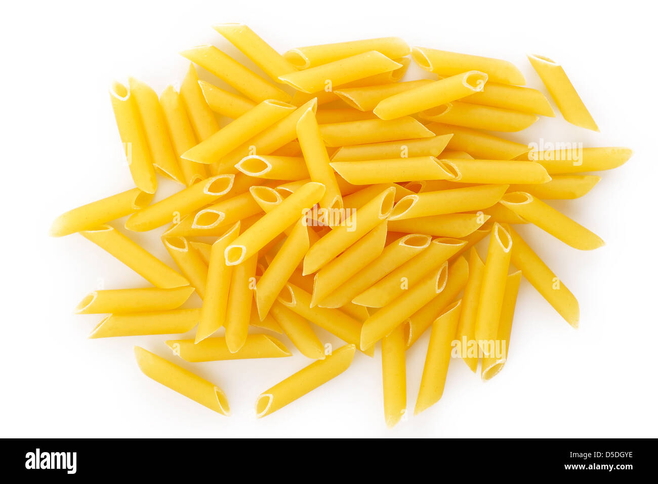 penne pasta isolated on white background Stock Photo