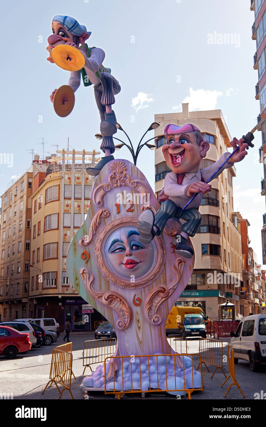 Fallas festival in Burriana, Valenciana, Spain Stock Photo