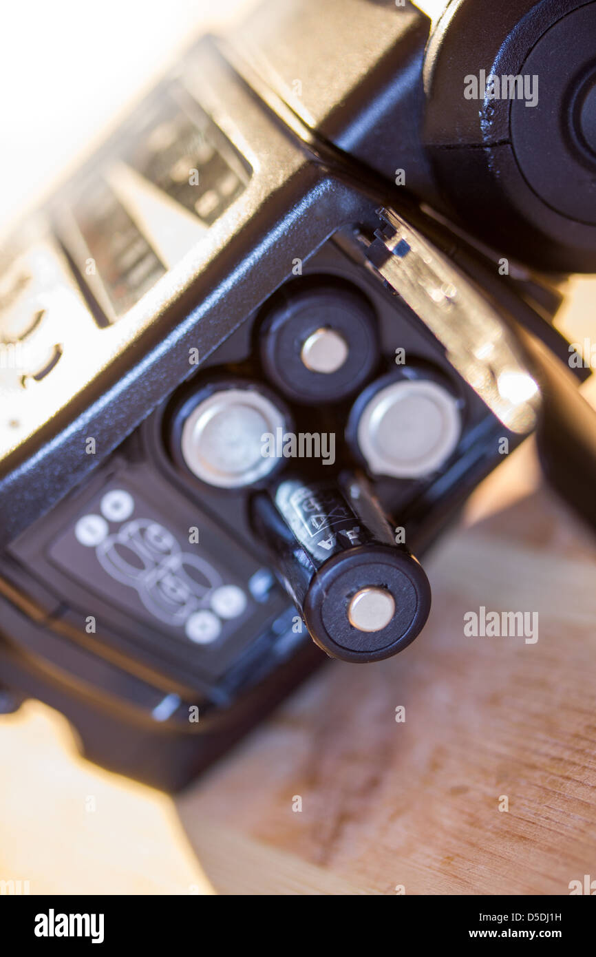 photo camera flash battery Stock Photo Alamy