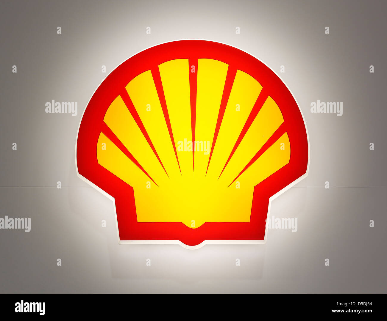 Essen, Germany, the company logo of Royal Dutch Shell plc in the E-world energy & water show Stock Photo