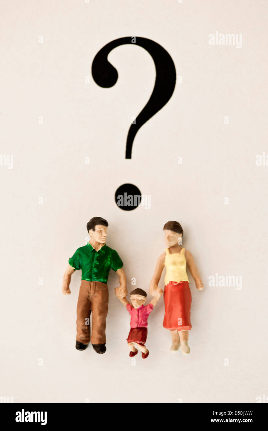 Family and question mark Stock Photo Alamy