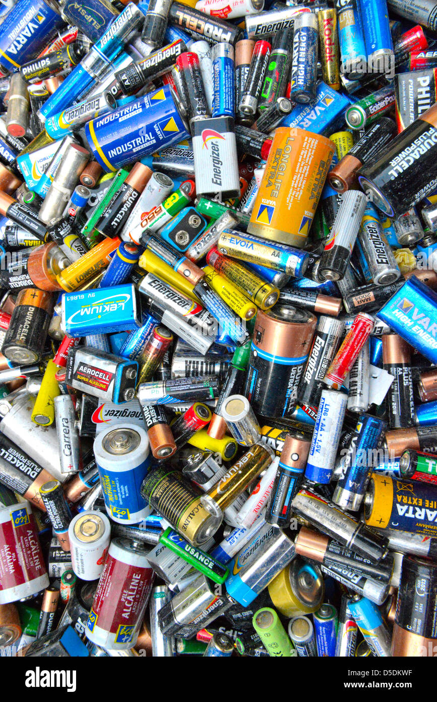 Used Batteries. Used Batteries. Scrap. Recycling. recycle Stock Photo