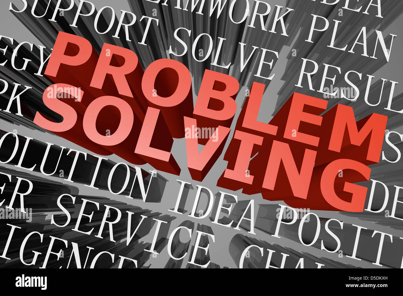3D rendered word cloud of problem solving concept Stock Photo - Alamy