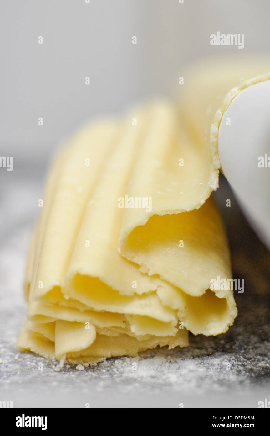 Rolled pastry for pies. Stock Photo