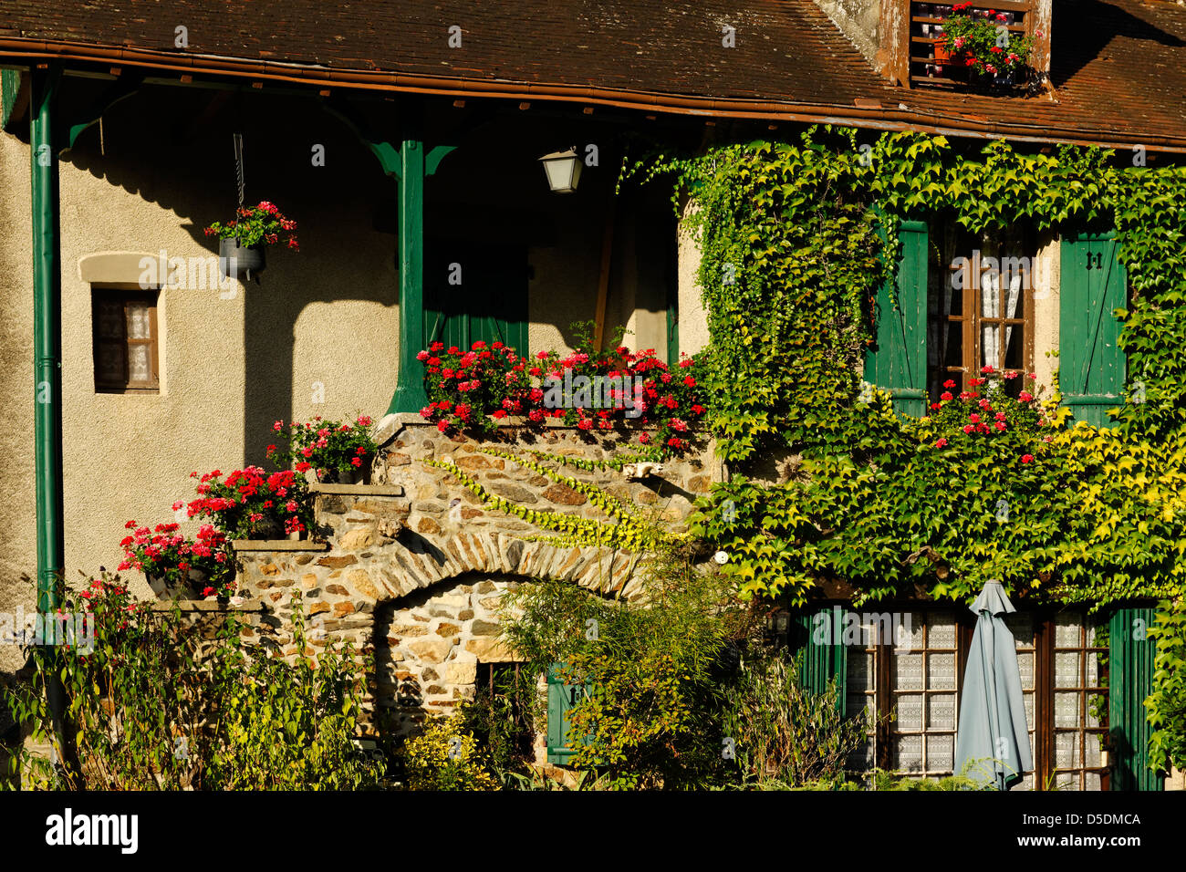 House in the village of Gargilesse, Indre, France Stock Photo