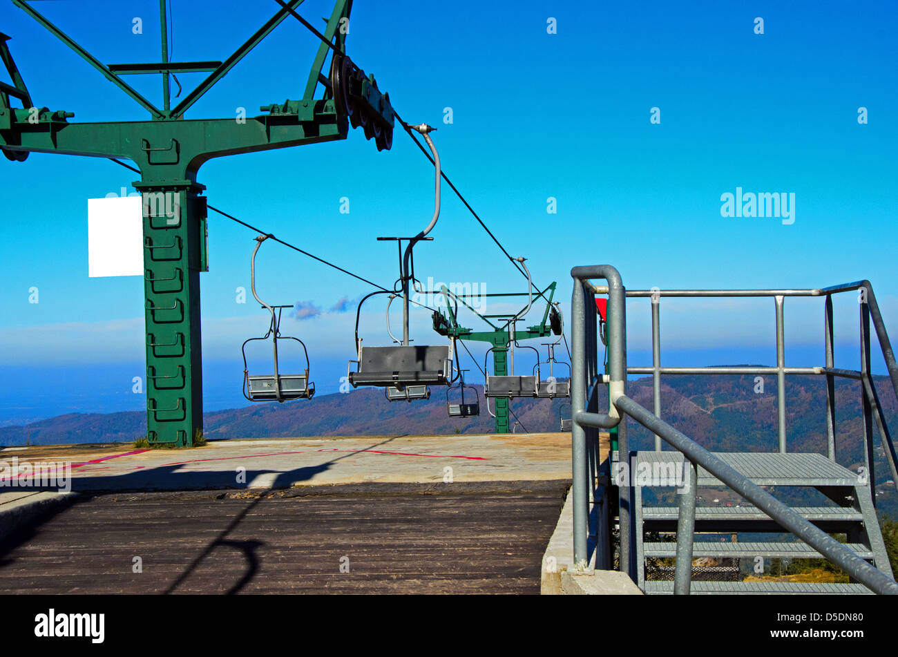 Photo of chair lift in mountains Stock Photo Alamy