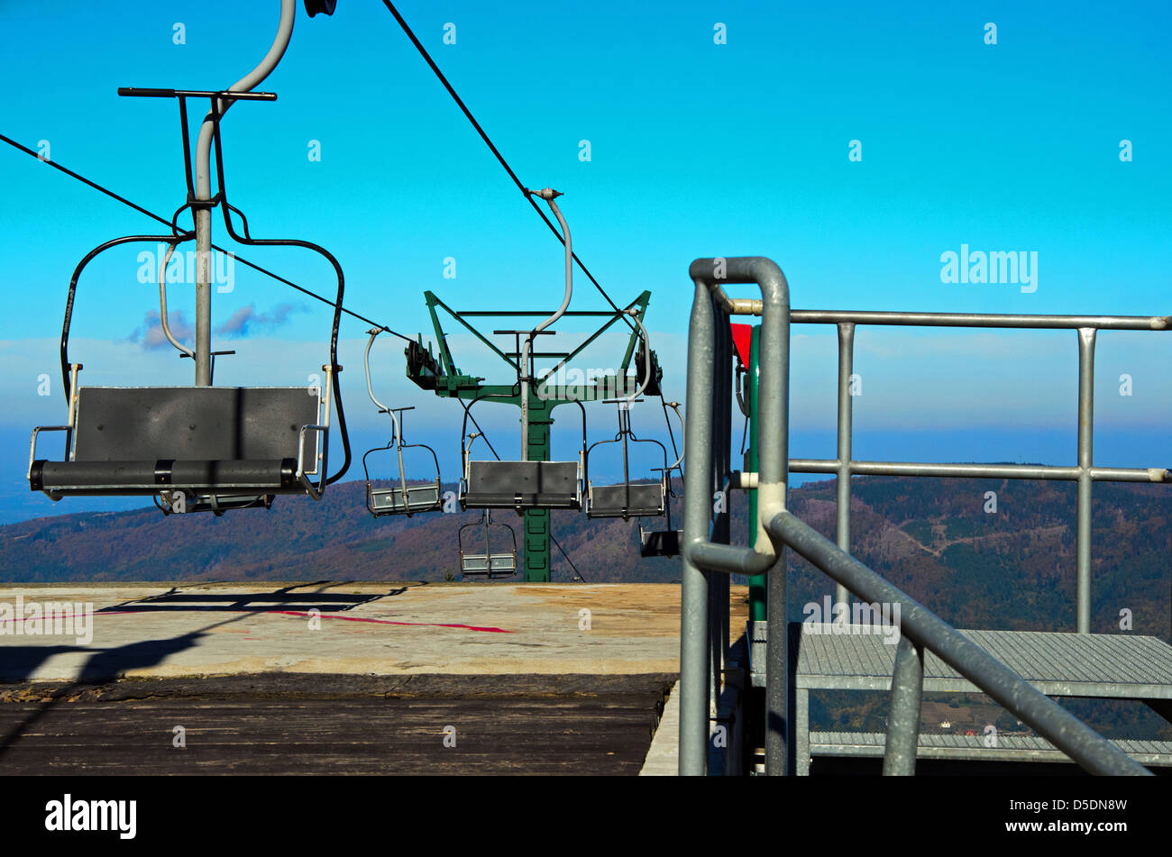Photo of chair lift in mountains Stock Photo Alamy