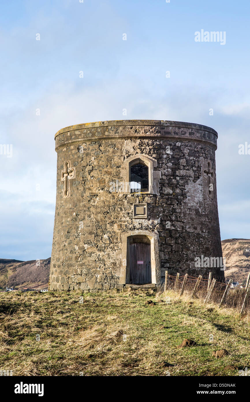Captains Frasers folly at Uig on the Isle of Skye in Scotland. Stock Photo