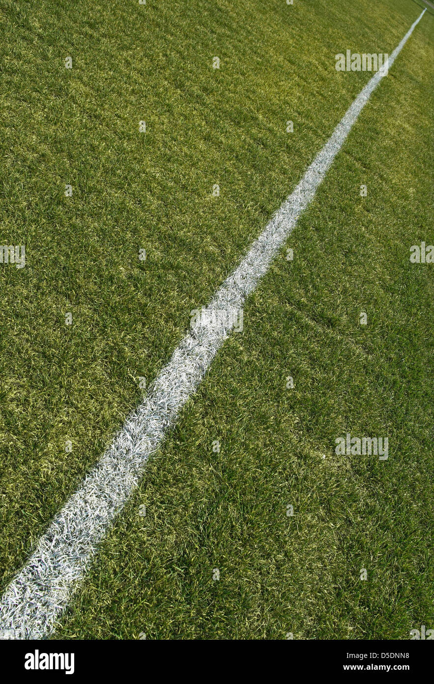 Boundary line of a soccer/football playing field Stock Photo Alamy