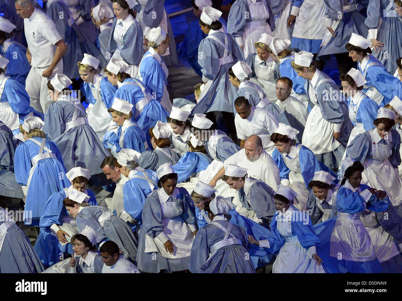 Nurses from the NHS - London 2012 olympics opening ceremony Stock Photo