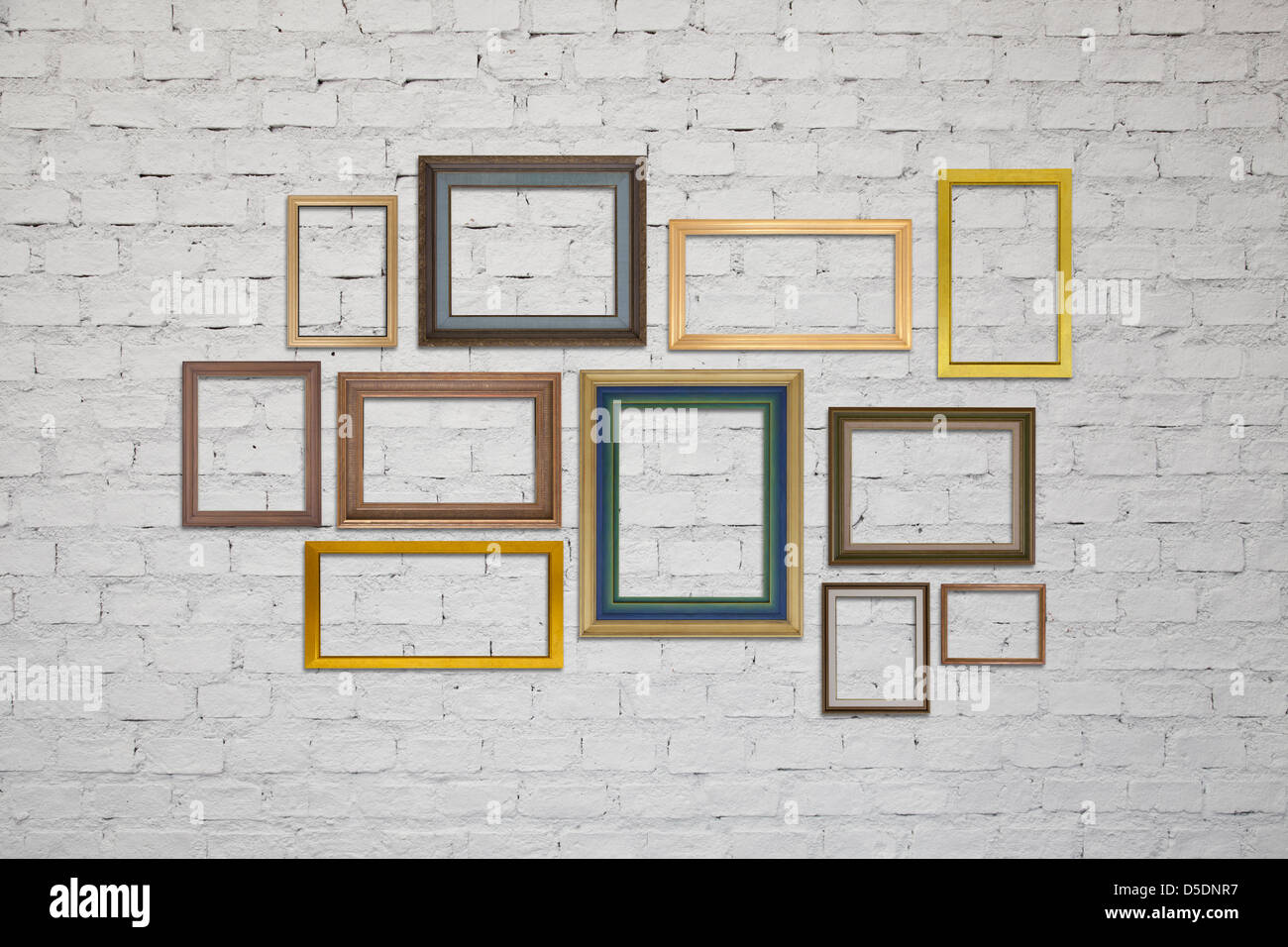 photo frame on brick wall Stock Photo - Alamy
