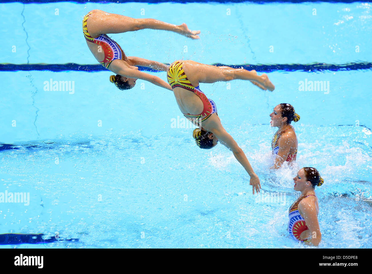 Spain.Synchronised Swimming team Stock Photo Alamy
