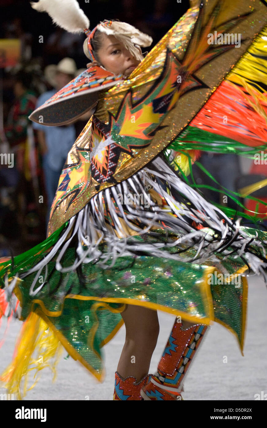 A photograph of Native American dancers at the 2007 Powwow, featuring ...