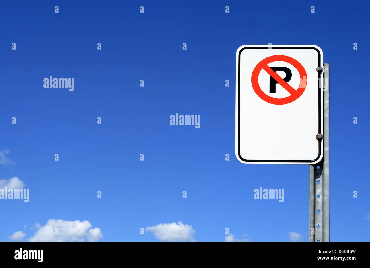 No parking sign with copy space against the blue sky Stock Photo - Alamy