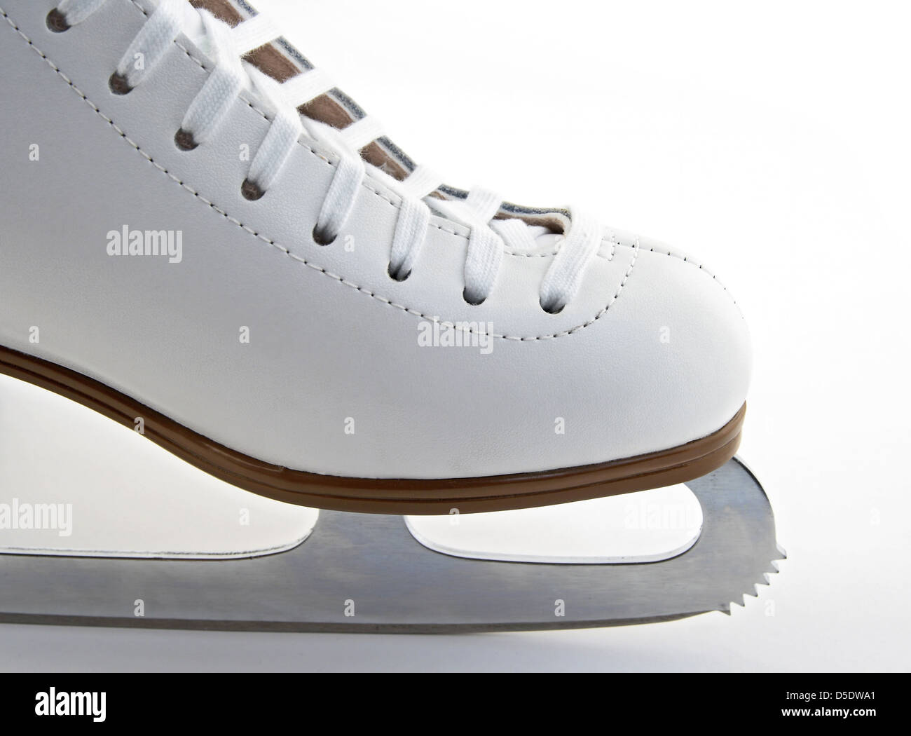 Toe and blade of a white elegant figure skate Stock Photo - Alamy