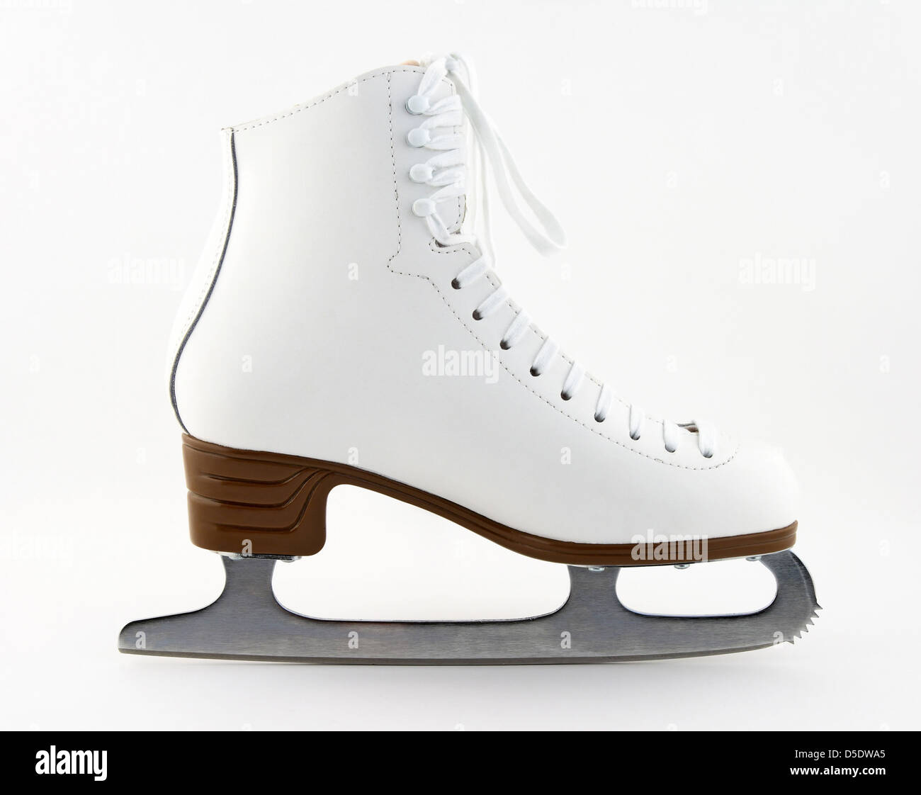 Elegant white figure skate for training and leisure. Stock Photo
