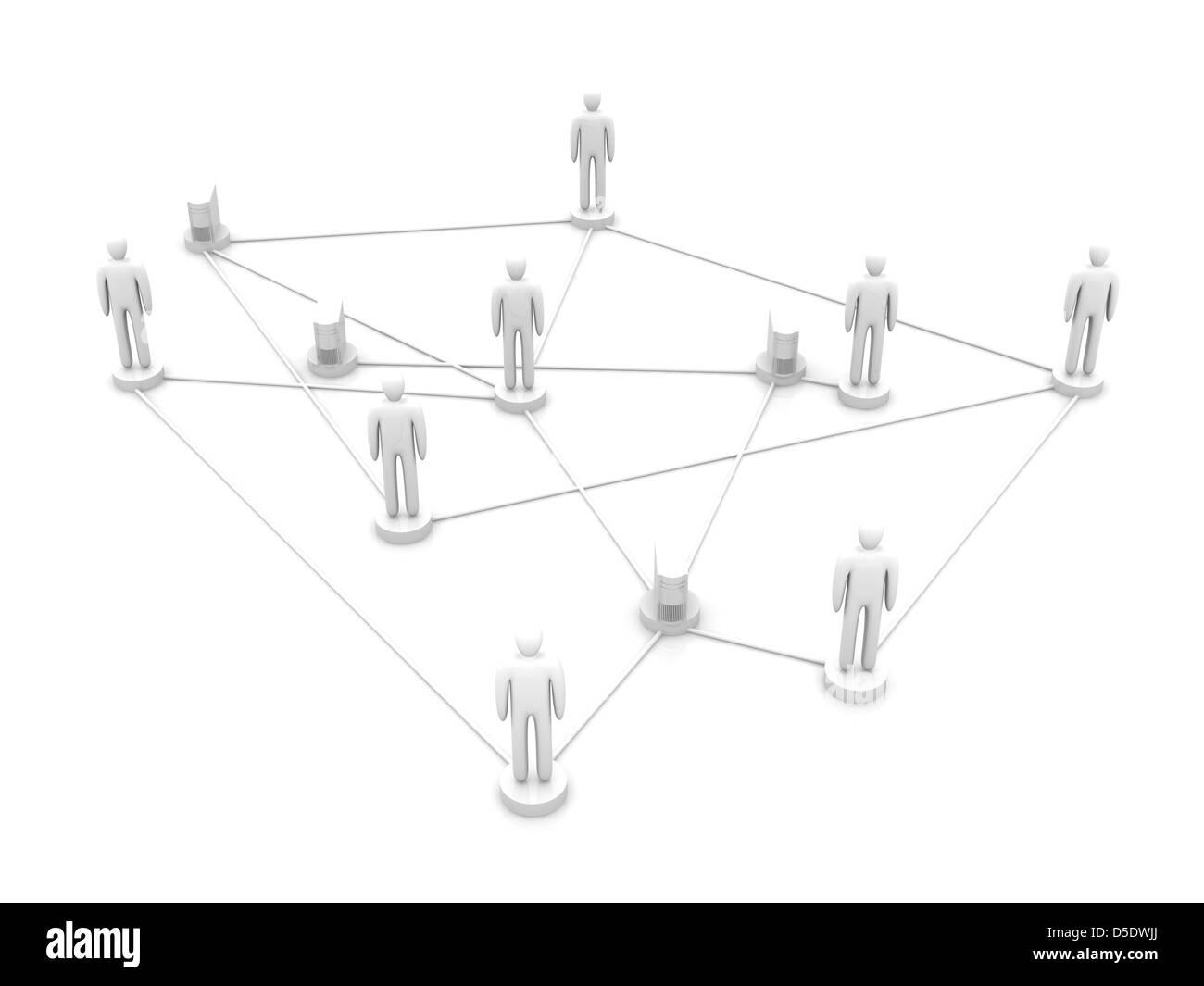 Connected People. 3D rendered illustration. Stock Photo