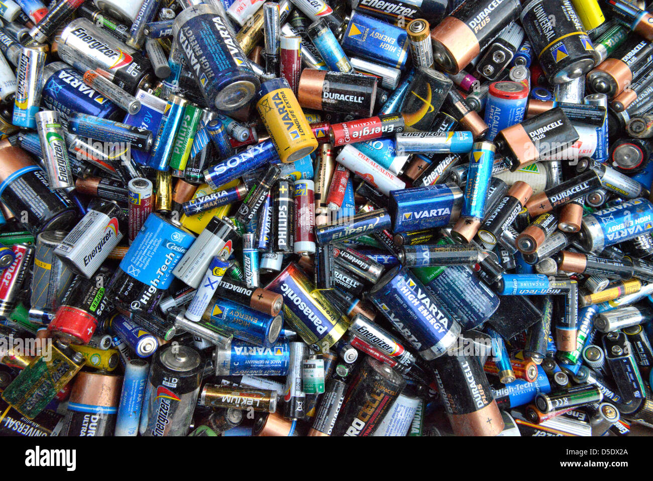 Used Batteries. Used Batteries. Scrap. Recycling. recycle Stock Photo