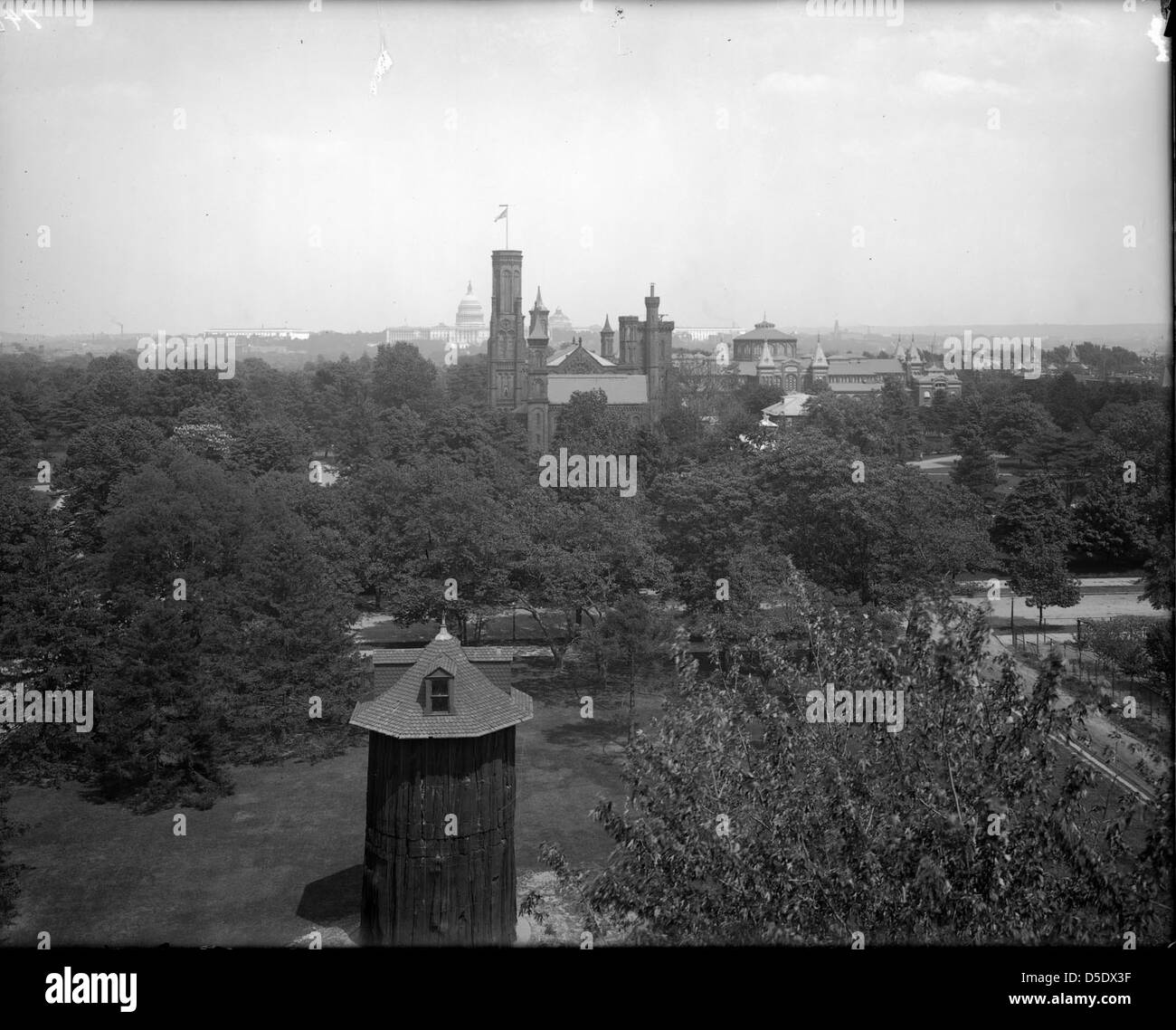 View of the Smithsonian from Old Agriculture Building Stock Photo