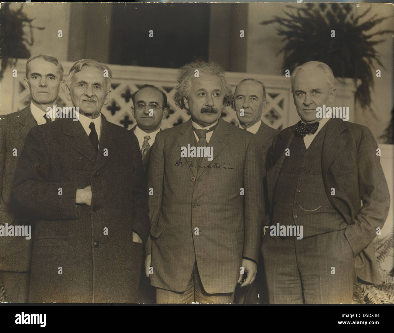 Portrait of Albert Einstein and Others (1879-1955), Physicist Stock Photo