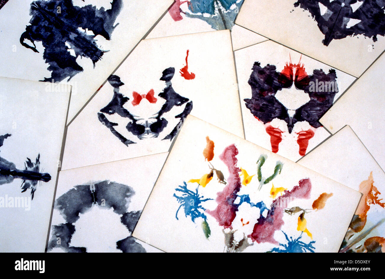A Rorschach inkblot test image. It is a psychological test in which subjects' perceptions of inkblots are analyzed Stock Photo
