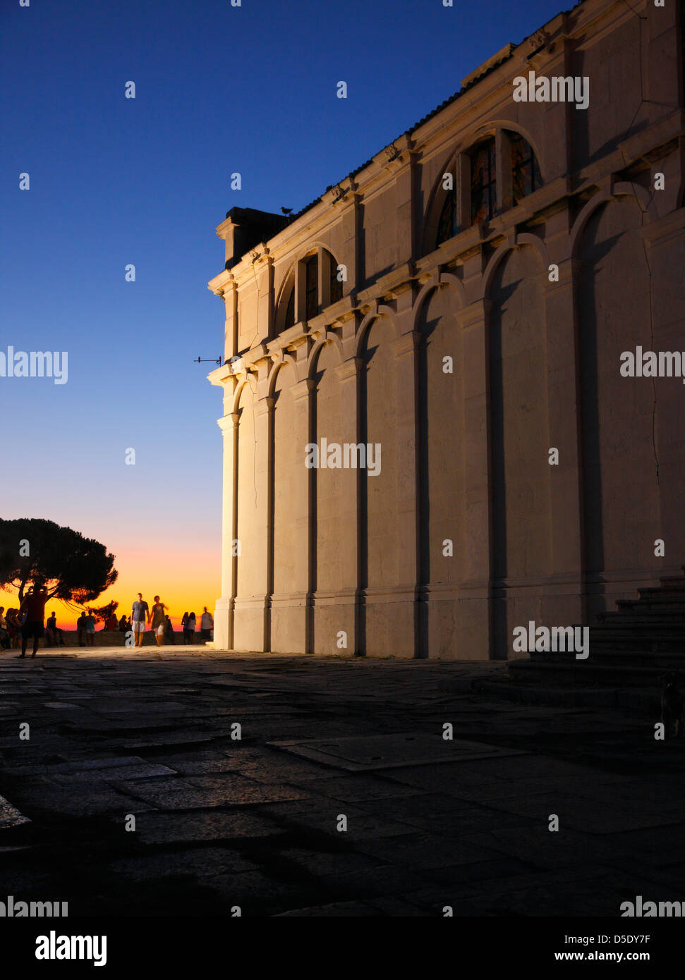 Rovinj st. Euphemia church at sunset Stock Photo