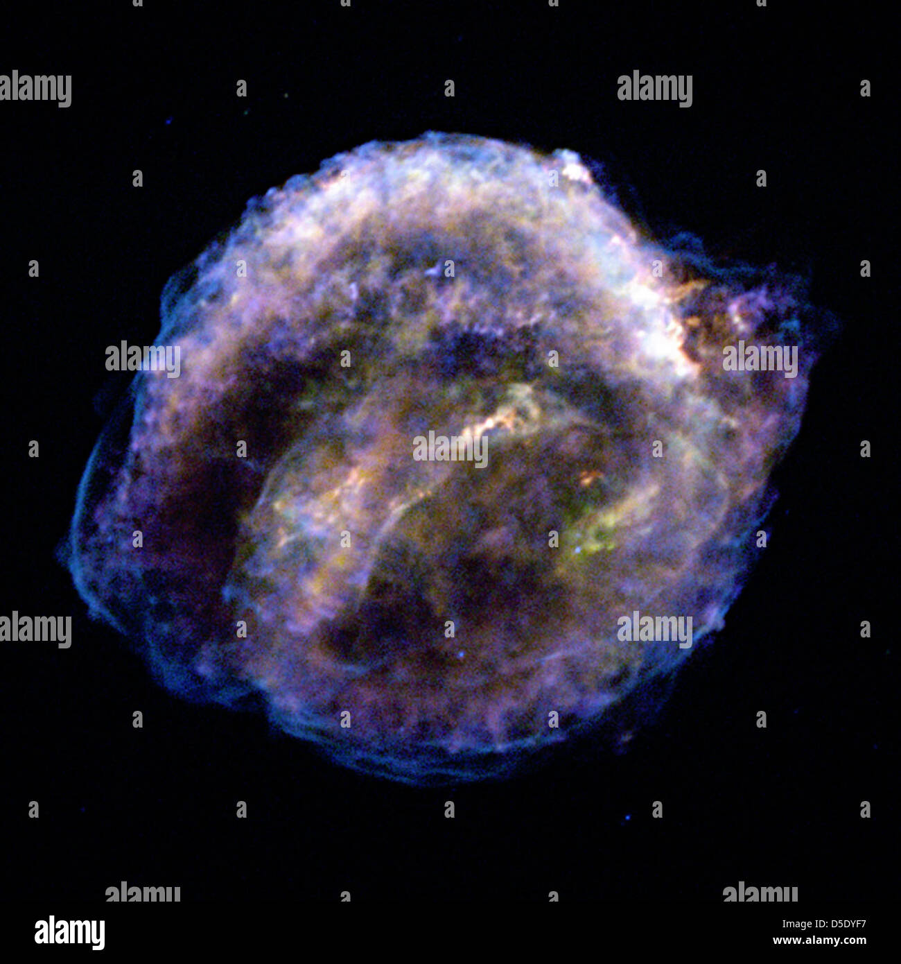 Kepler's Supernova Remnant: A Star's Death Comes to Life Stock Photo