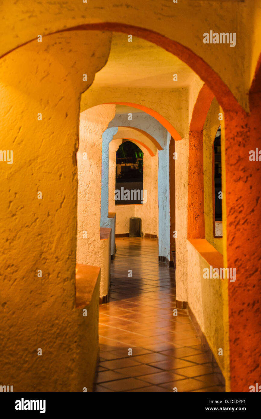 Archway inside house, Loreto, Baja California, Mexico Stock Photo