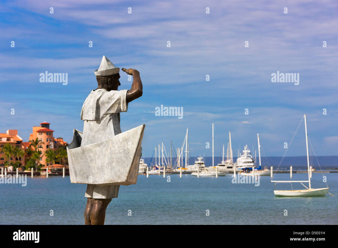 Sculpture of sailor on the waterfront, La Paz, Baja California, Mexico Stock Photo