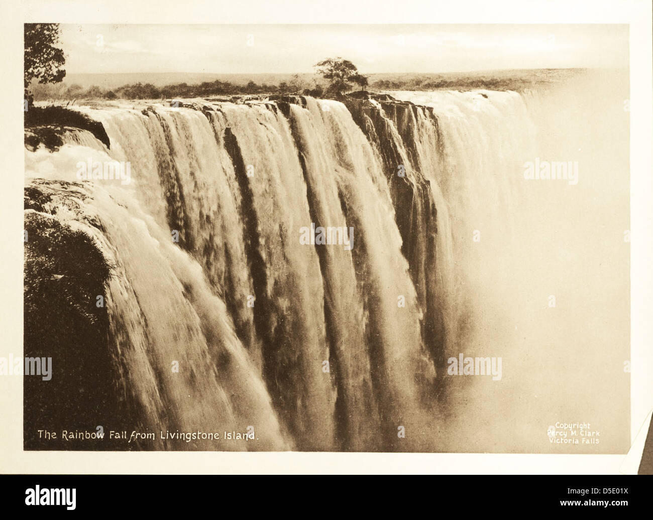 The Rainbow Fall from Livingstone Island, from Souvenir of Victoria Falls Stock Photo