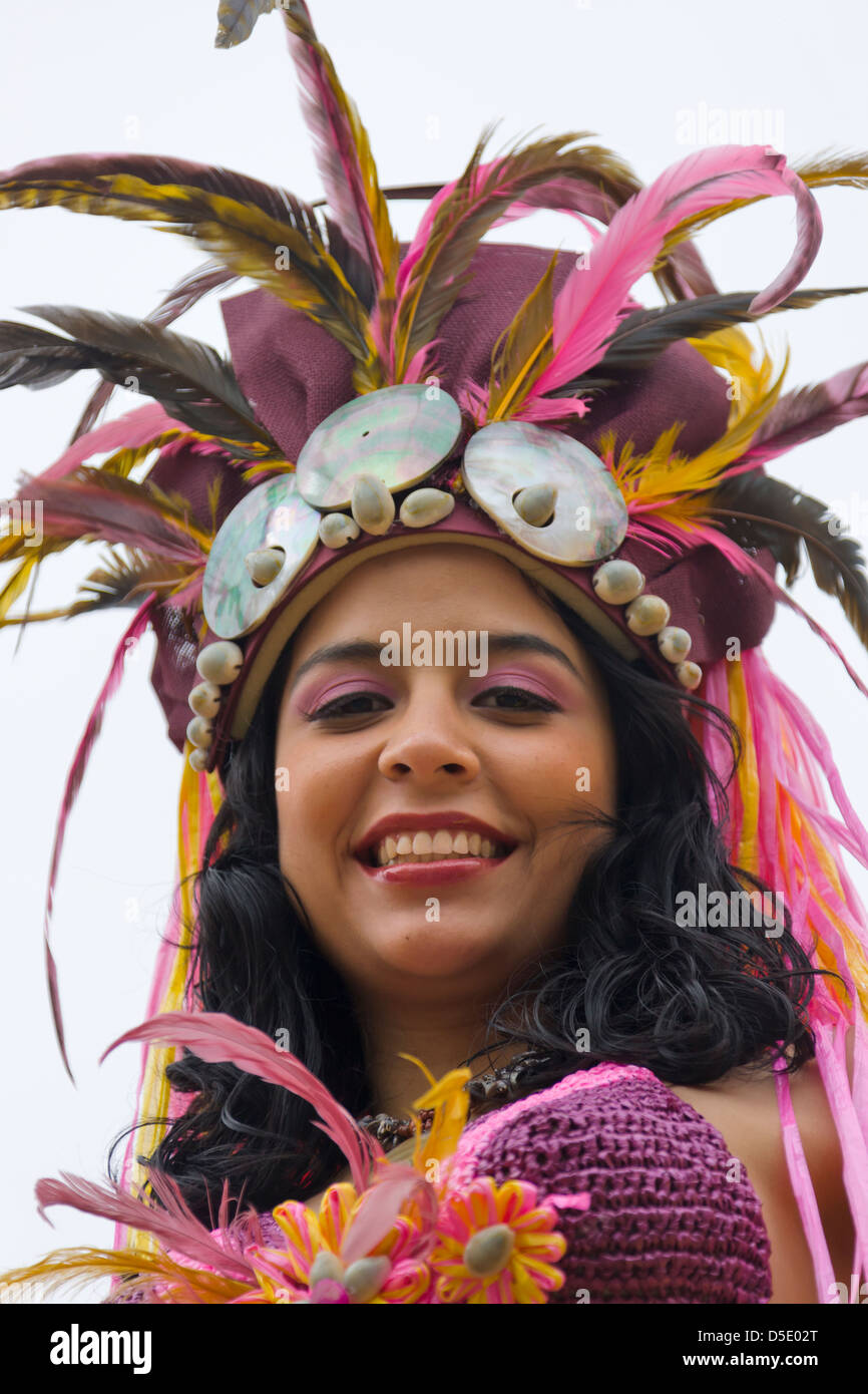 Girl in costume at Carnival, Veracruz, Mexico Stock Photo