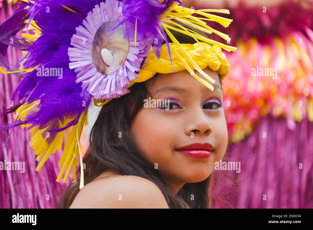 Girl in costume at Carnival, Veracruz, Mexico Stock Photo