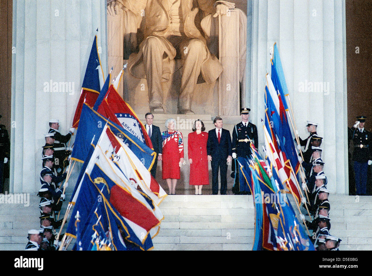 1989 Presidential Inauguration, George H. W. Bush, Opening Ceremonies, at Lincoln Memorial Stock Photo
