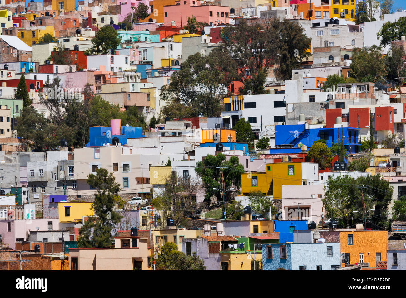 Aerial view of colorful houses of Guanajuato, Mexico Stock Photo