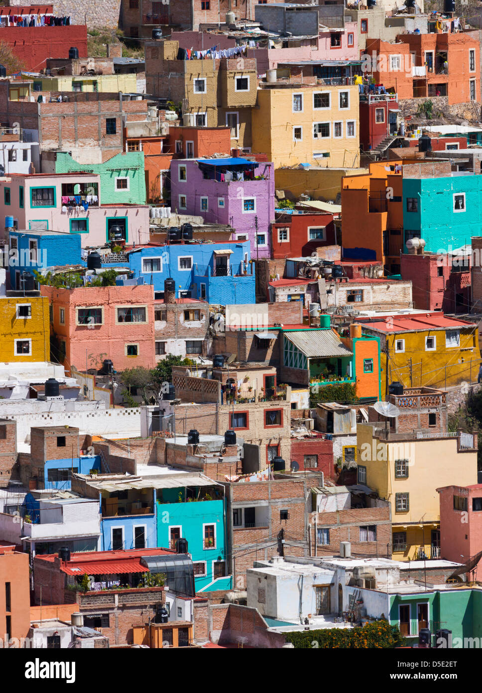 Aerial view of colorful houses of Guanajuato, Mexico Stock Photo