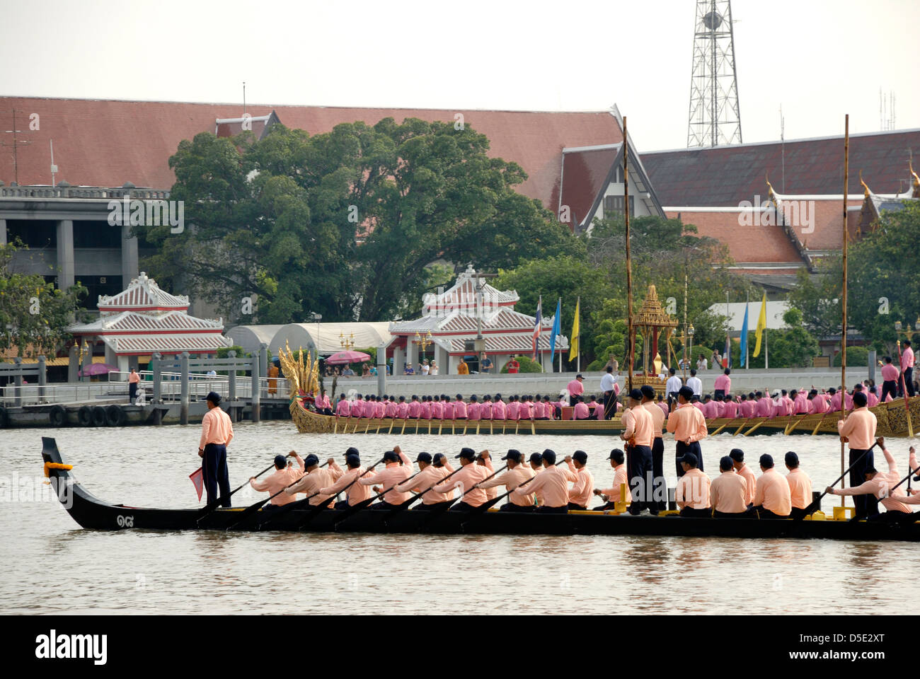 The Thai royal navy rehearsing for the kings birthday due in december taken in Bangkok Thailand on 20/10/2012 Stock Photo