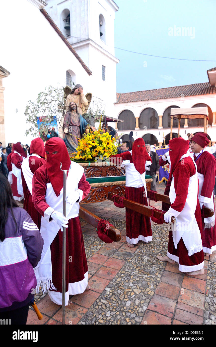 Catholic procession during the Holy Week in Tunja, Boyacá, Colombia, South America. Stock Photo