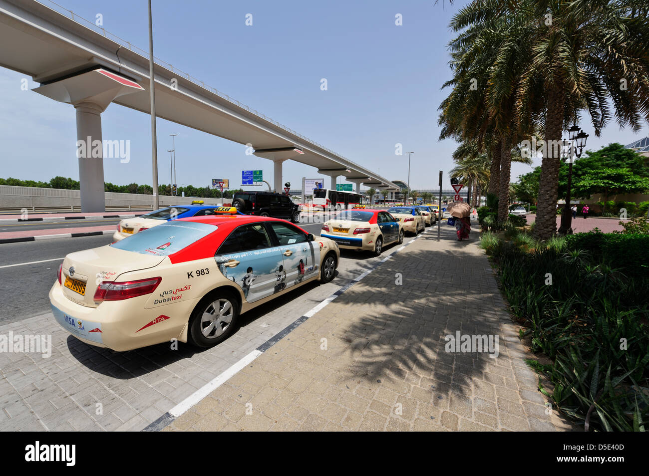 Taxi stands in front of Mall of Emirates, Dubai, United Arab Emirates. Stock Photo