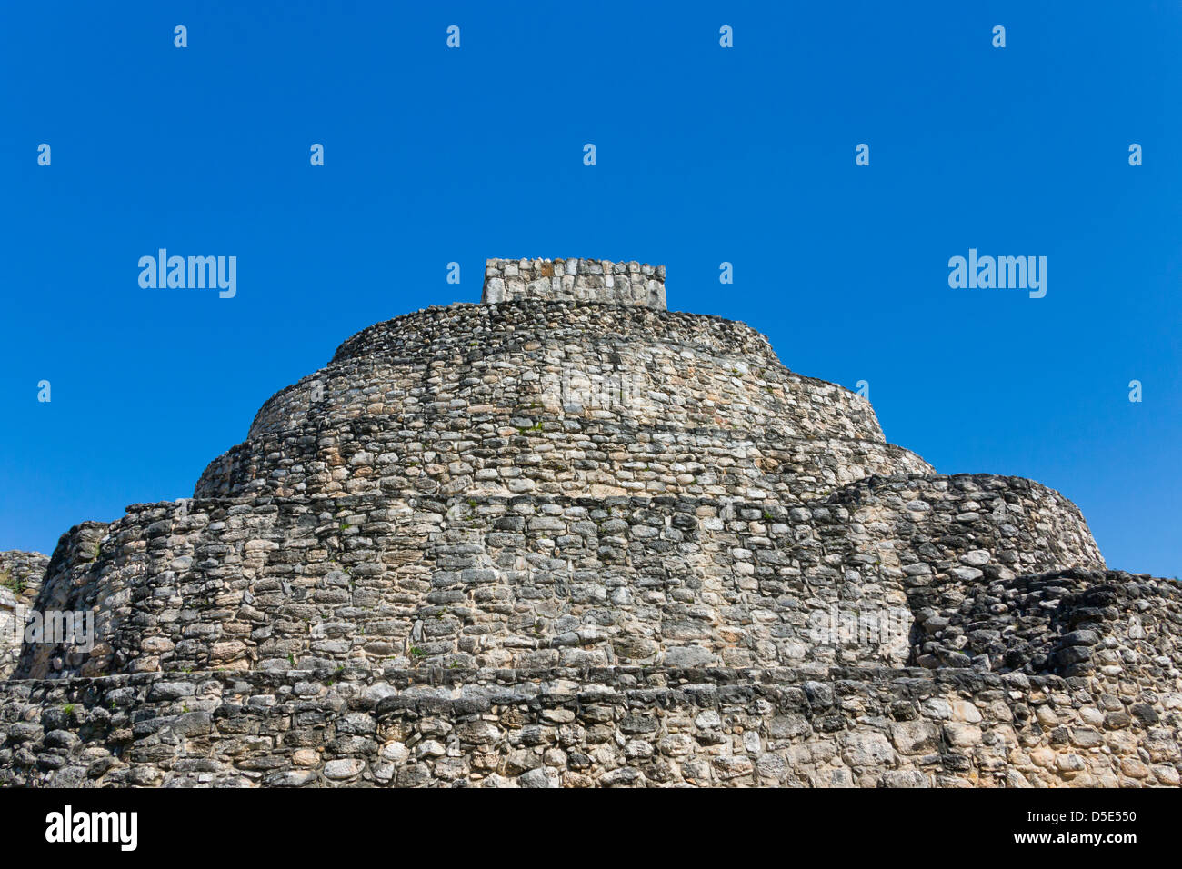 Oval Palace at Mayan ruins of Ek Balam, Yucatan, Mexico Stock Photo